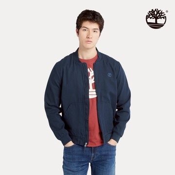 男款深寶石藍帆布飛行外套|A6R1N433