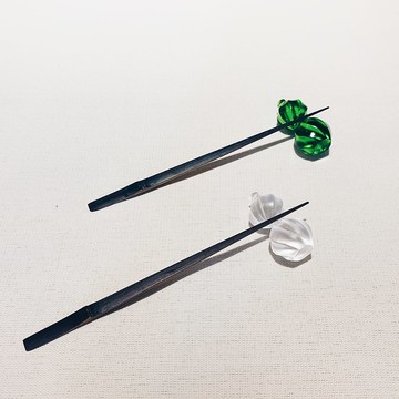 琉璃 福祿 茶枕 香插 ( 附竹茶針)