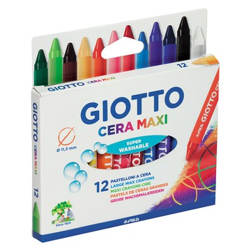 GIOTTO CERA MAXI 好清洗兒童專用蠟筆 12色  1盒