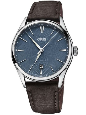 ORIS 豪利時 Artelier 0173377214055-0752131FC 時尚日期機械腕錶 /藍 40mm｜樂天領券折300★全館特惠中★指定刷卡回饋10%