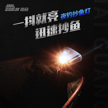 奈冠夜釣燈釣魚抄網燈防水充電多功能智能感應LED抄魚燈垂釣用品