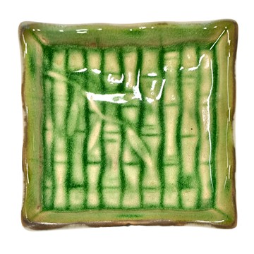 佐和陶瓷 常磐竹紋正角皿，日本產陶瓷盤 -30°C~100°C  1個  混和顏色