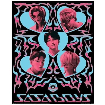 【K-Pop: 獵魔女團】Saja Boys Hearts 迷你海報 (40x50cm)