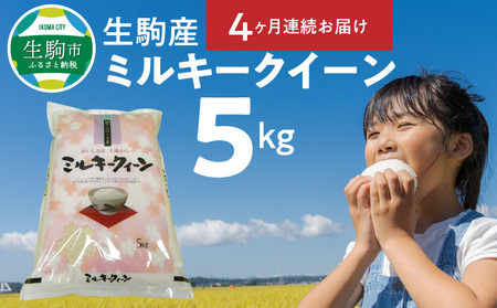 生駒産ミルキークイーン 精米済み 5㎏ 　令和５年産新米