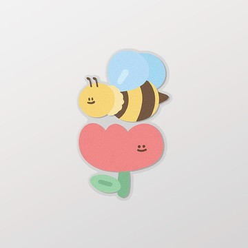 蜜蜂鬱金香/HAppiNess/車貼、貼紙、軟磁 SunBrother孫氏兄弟