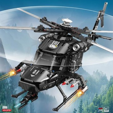 軍事飛機國產積木玩具直升機模型拼裝戰斗機教育機構禮品批發男孩