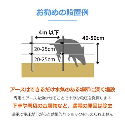 サージミヤワキ 電気柵 本体 ソーラー番兵 ガラガーS30x 200m セット