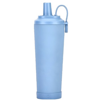 830ml 304不鏽鋼磁吸雙飲吸管杯 附磁吸提手 可吸珍珠  湛藍  1個