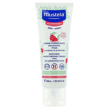Mustela, 五味子舒緩保濕面霜，無香味，1.35 液量盎司（40 毫升）