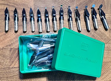 1950~60s 法國老筆尖 BCG Treraid 圓頭沾水筆1組13隻含原廠筆盒