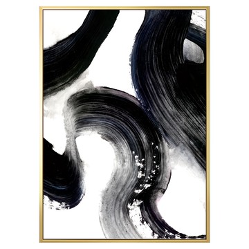 菠蘿選畫所 行墨IV CCIP3403G 40 x 30cm - 簡約現代風藝術掛畫  金色