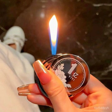 臺灣🚍8H出🉑創意轉~大~錢打火機轉~1~億炫酷個性全閤金電鍍充氣打火機送男友 1BZK