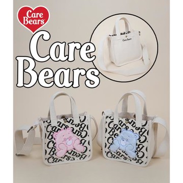 carebears愛心小熊可調節斜挎單肩包包女大容量帆布包可愛手提包