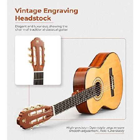 Vangoa Classical Guitar Inch Acoustic Classical Guitar, 36 Inch Junior Size Nylon String Guitar Bundle Kit for Beginner Teens, Cedar Top並行輸入