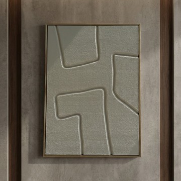 極簡紋理壁飾，雕塑浮雕畫板 石語