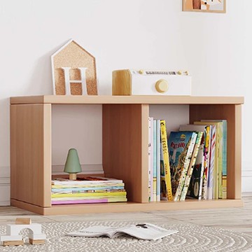 【樂樂】好好放書架 簡約木質兒童學生格子收納櫃 一行二列(自由堆疊 模組化設計 繪本玩具收納展示架 台灣設計)一行二列