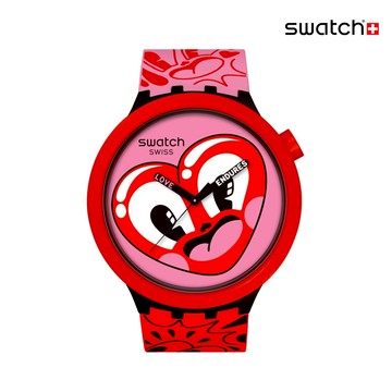 Swatch HATTIE'S HEART 大錶面手錶/瑞士製造 SB05Z103 (47mm)【官方旗艦店】