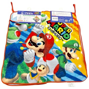 日本 丸真(Marushin)  超級瑪利歐 (Super Mario) 純棉掛繩小方巾