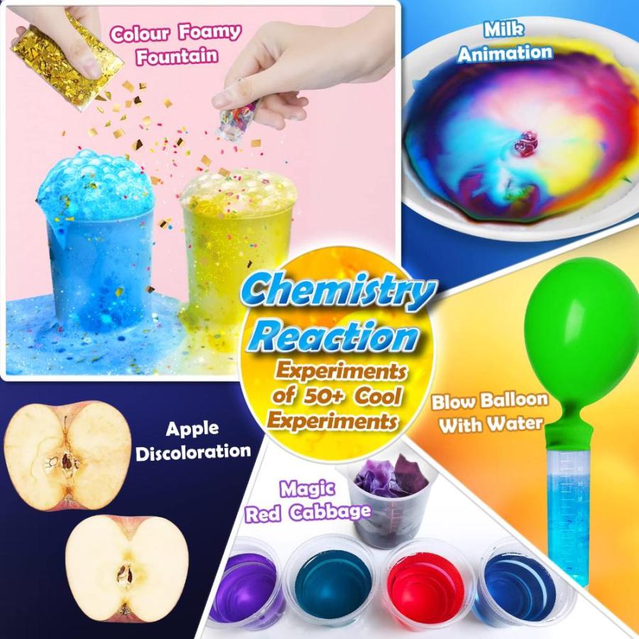 UNGLINGA 70 Lab Experiments Science Kits for Kids Age 4-6-8-12 Educational  Scientific Toys Gifts for Girls Boys, Chemistry Set, Crystal Growing,  Erupting Volcano, Fruit Circuits STEM Activities 