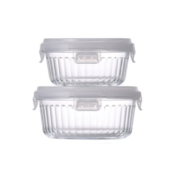 Wavelock S系列耐熱玻璃保鮮盒圓形2件組-400ml+620ml