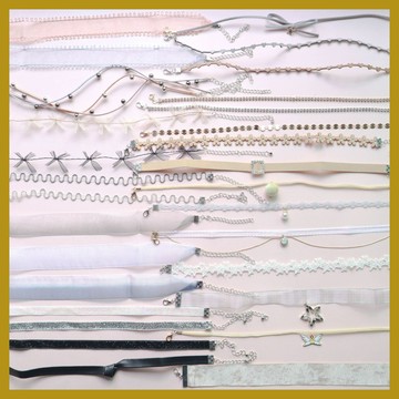 日韓飾品 性感項圈彩色蕾絲帶 CHOKER短款鎖骨鏈 毛衣鏈項鏈