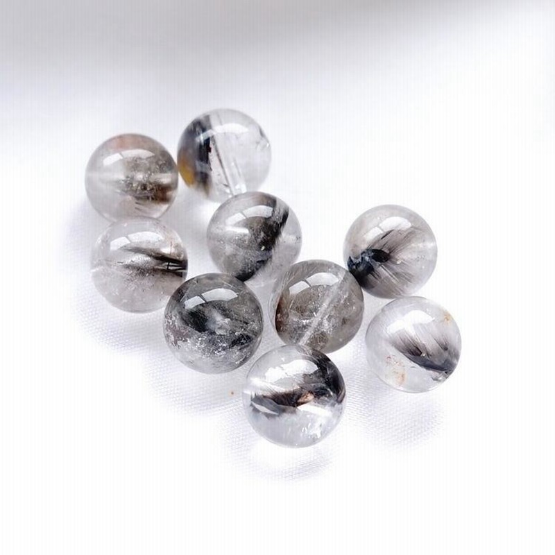 天然石 ピアス K18 18金 プラチナルチルクォーツ 大粒 フック