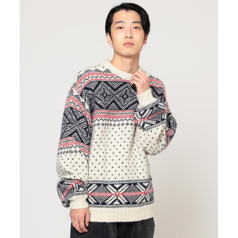 ビームス アウトレット Beams ジャカード クルーネックニット メンズ Nordic S Beams Outlet 通販 Lineポイント最大1 0 Get Lineショッピング