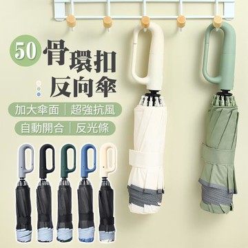 【御皇居】環扣反向自動傘-一般(加強骨架 吹不翻)
