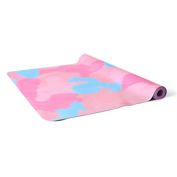 【LOTUS】台灣製可水洗吸濕止滑超細纖維天然橡膠旅行瑜珈墊1mm 附收納束帶