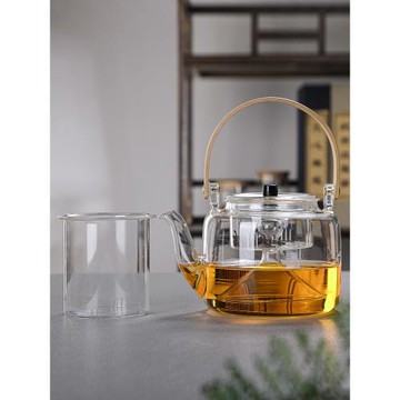 淺茗軒玻璃提梁壺蒸煮雙用耐高溫茶器茶具泡茶壺電陶爐燒水壺家用
