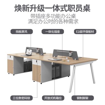 限時下殺！免運 辦公椅 辦公桌 電腦椅 電腦桌 員工椅 新款辦公桌椅組合雙人4人6人職員桌屏風卡座辦公桌員工工位桌 八折減免 可開發票 特價出