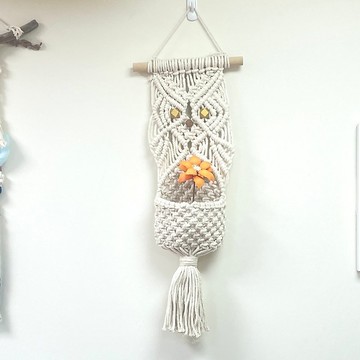 Macrame貓頭鷹收納掛飾【Macrame owl 】