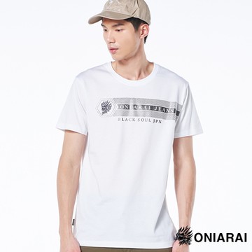 鬼洗 BLUE WAY – 潮流LOGO六角鬼排列短TEE(白)