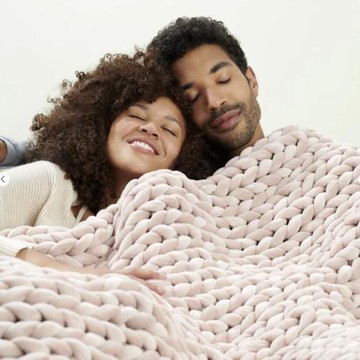 新款重力毯毛線布條手工編織毯子灌芯棉毯跨境重力毯跨境