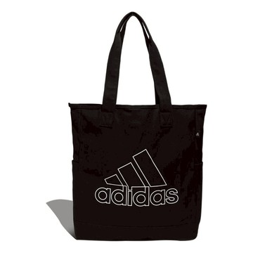 adidas Large logo Sports Minimalistic Canvas Tote Black Shoulder Bag