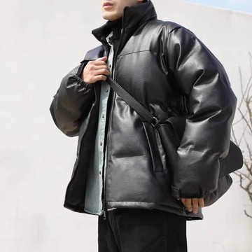 皮棉服男 立領皮面外套男 保暖上衣面包服男 保暖休閑棉衣外套 情侶保暖外套 面包服男 高品質保暖上衣男女 大碼保暖上衣