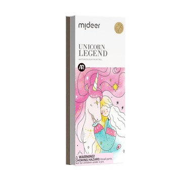 MiDeer 調色板繪畫組-獨角獸｜兒童水彩畫組｜調色盤＋主題圖卡｜藝術美感啟蒙 6936352542971