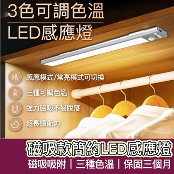 【購狂生活】磁吸式LED感應燈 人體感應燈 走道燈 小夜燈 氣氛燈 展示燈 床頭燈 露營燈 走廊燈