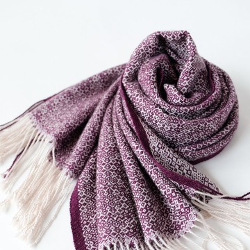 Cashmere Färg 手織喀什米爾絲綢圍巾【珠華04】