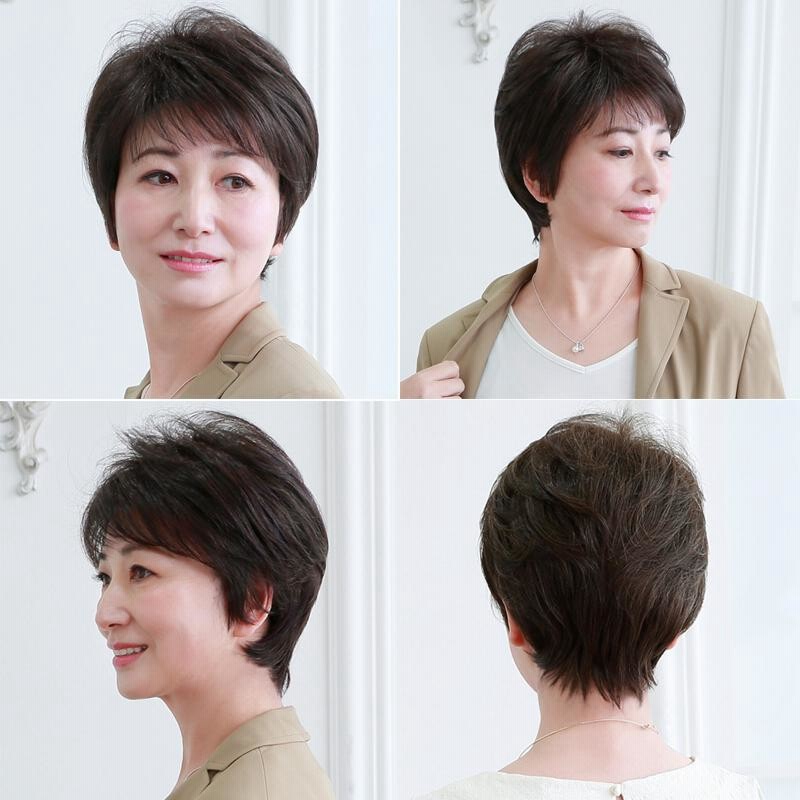 ウィッグ ミセス シニア ミニマムショート カツラ 女性 ウイッグ