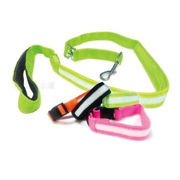 【派樂】LED夜間發光寵物項圈/牽繩組(1組)-發光項圈 反光尼龍 寵物帶 狗鏈 狗繩 牽繩 散步繩