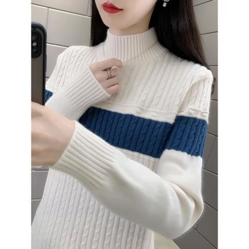 高領女士秋冬季寬松套頭內搭毛衣