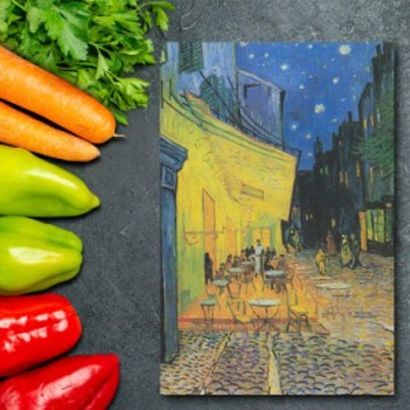 アートパネル アートボード ゴッホ 夜のカフェテラス 33x22 A4 壁掛け 絵 インテリア 名画 モダンアート 油絵 絵画 有名画 おすすめ 人気  高級 かわいい おしゃれ ポスター 玄関 リビング 部屋 店舗 風景画 自然 花 空 海 モノトーン 激安な -