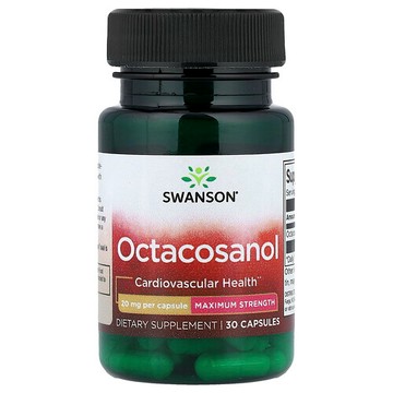 Swanson Vitamins, 二十八烷醇，20 毫克，30 粒膠囊