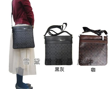 coach 斜背包小容量扁包設計國際正版保證進口防水防刮皮革品證購證塵套提袋