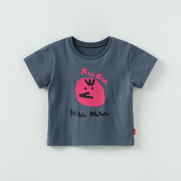 韓國 OZKIZ - kuku尖嘴鳥短袖上衣-靛灰