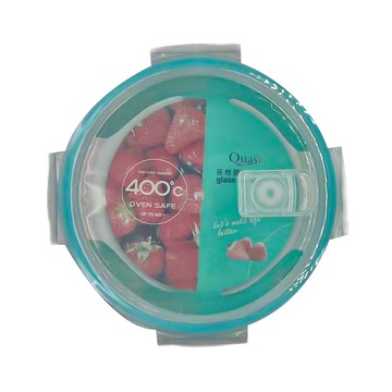 Quasi 芬格 耐熱玻璃 適用於微波爐、烤箱、洗碗機  1個  圓形保鮮盒 950ml