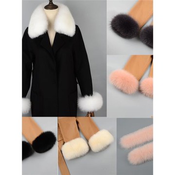 真毛狐貍毛袖口毛毛衣外套袖套手腕套毛圈整皮袖筒袖口靴口啪啪圈