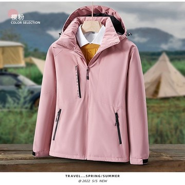 [米蘭精品] 衝鋒衣連帽夾克-三合一休閒防風透氣男女衝鋒外套8色74db17