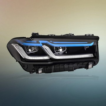 專用于18-20款BMW5系G38大燈總成新款高配雷霆版藍眉LED激光大燈